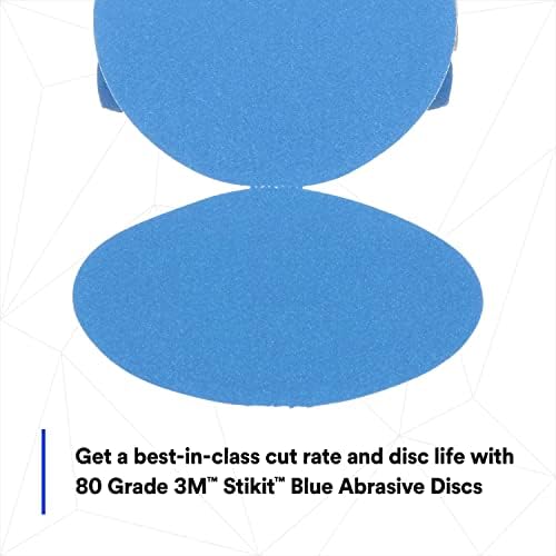 3M Stikit Blue Abrasive Disc Roll, 321U, 36202, 6 in, 80+ Grade, No Hole