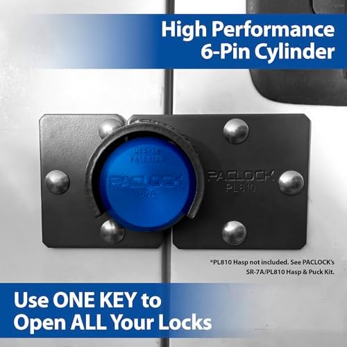 PACLOCK's 7-Series Flat Back Puck w/Tapped Holes, Standard Rekeyable (SR), Keyed Differently w/ 2 Keys, Green