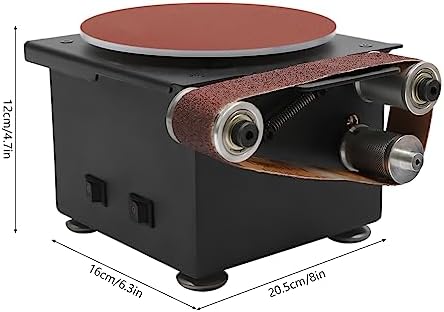 Mini Belt Disc Sander 6-Inch Sanding Disc & 1.2 x 15-Inch Sanding Belts for Wood Metal Stone Grinding, Small Spindle Sander Machine for Curve Grinding (One Sander w/Chuck & Flexible Shaft)