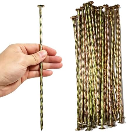 100pcs 12" Galvanized Metal Landscape Stakes, Heavy Duty Anchoring Spikes