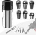5/8"-11 Thread Angle Grinder Extension Shaft Set Electric Drill Conversion Collets Adapter Woodworking Tool Accessories Include Spring Collet (6, 1/4, 8, 9.5, 10, 1/2) 7PCS