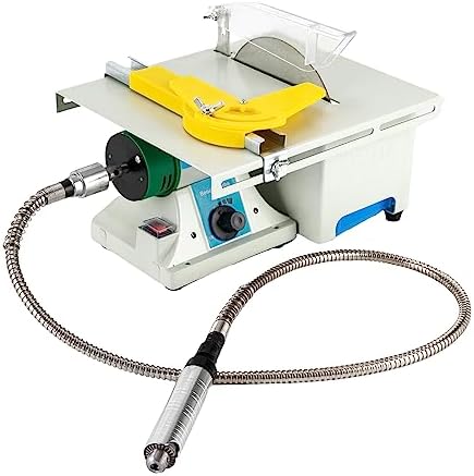 Table Saw Jewelry Making Polisher w/Flex Shaft Multifunctional Bench Grinder Sander Buffing Machine Metal Dental Polishing Woodworking Tool, 800-10000rpm