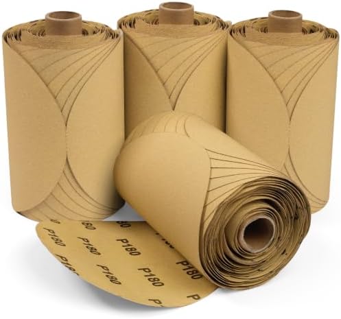 S SATC Premium 6 Inch PSA Sanding Discs 400 PCS Sandpaper Roll with Sticky Back 180 Grit Sand Paper for Orbital Sander