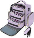 YOREPEK Nail Polish Organizer with 3 Removable Pouches & 72 Slots, Purple