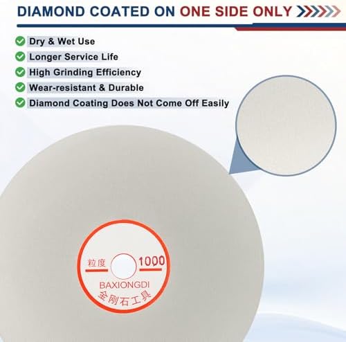 6 Inch x 1/2" Arbor Diamond Flat Lap Disc, 1000 Grit