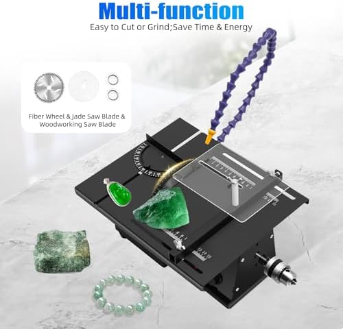 Table Saws Grinder Machine, 1850W Gem Faceting Cutting Carving Polishing Machine Bench Grinder with 0-10000rpm Stepless Speed Regulation Gem Jade Grinder Polisher kit