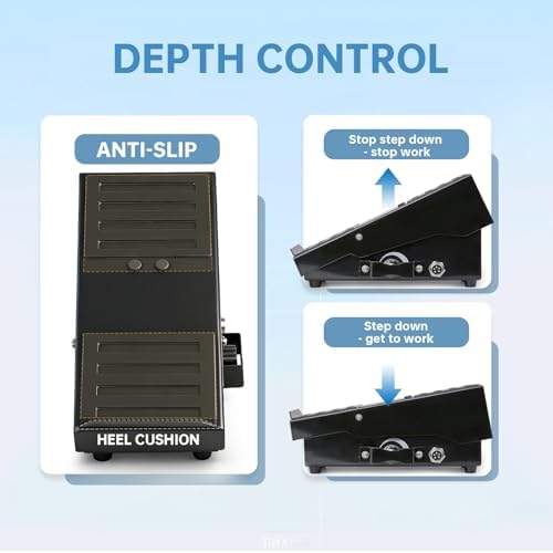 TIG 5-pin Welding Foot Pedal, Compatible with TIG-200P ACDC TIG-205P YWT-200DC, Includes 2 Cable Options for Flexible Installation, Remote Control for More Stable and Confident Welding