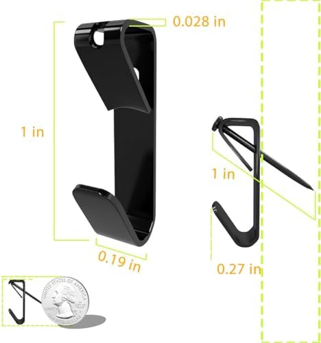 Picture Hangers, Extra Thick, 30 lb, for Decorative Drywall & Plaster Walls - Small Nails for Painting, Frame Hooks to Hang for Hanging, 50 pcs, Black