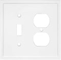 Henne Bery Modern Edge Decorative Wall Plate Switch Plate Outlet Cover, Durable Solid Zinc Alloy (Toggle/Duplex, White)