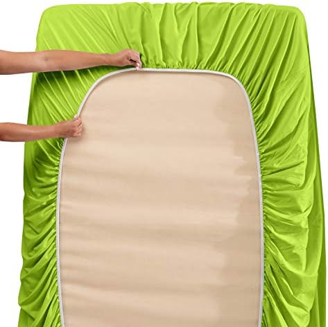 Hearth & Harbor Queen Size Sheets - 4 Piece Bed Sheet Set, Hotel Luxury Double Brushed Bed Sheets - Extra Soft Bedding Sheets & Pillowcases, Queen, Garden Green