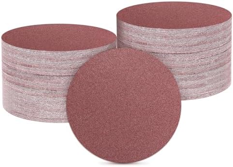 HARFINGTON 500 Pcs 3 Inch Sanding Discs 60 Grit Red Aluminum Oxide