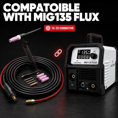 WP-17V TIG Welding Torch 150Amp Air Cooled Lift TIG Torch 13FT, 10-25mm² Quick Connector, 5/8"-18 Gas Fitting