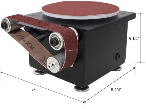 Mini Belt Disc Sander 2 in 1,Bench Grinder Small Spindle Sander Machine for Wood Metal Stone Diy Grinding,Adjustable Speed Electric Sander