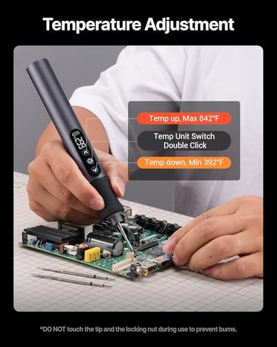 xTool Selected Cordless Soldering Iron Kit, 7s Heat-up, 3 C210 Tips, 842F