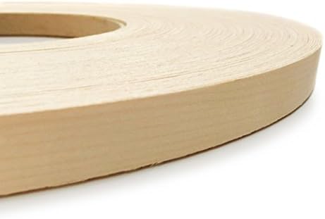 Edge Supply Maple Pre-Finished 13/16 in x 50 ft Roll with a Clear Lacquer UV Finish – Pre-Glued Iron On Real Wood Veneer Edging – Edge Banding Tape with Hot Melt Adhesive, Ideal for Furniture & DIY.