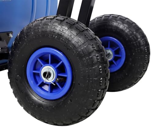 Snow Shovel with Wheels for Driveway, 29 Inch Heavy Duty Wheeled Snow Pusher with Adjustable Handle & Multi-Angle Blade, Steel Snow Plow for Sidewalk, Patio, Yard