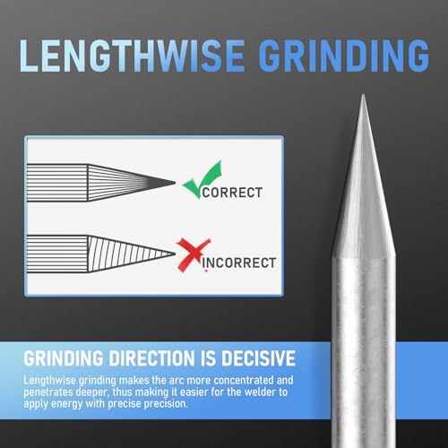YESWELDER TIG Tungsten Electrode Pre-Sharpened Welding Tungsten Rod 2% Lanthanated 1/8" x 7" (Blue, WL20/EWLa-2) 10-pk