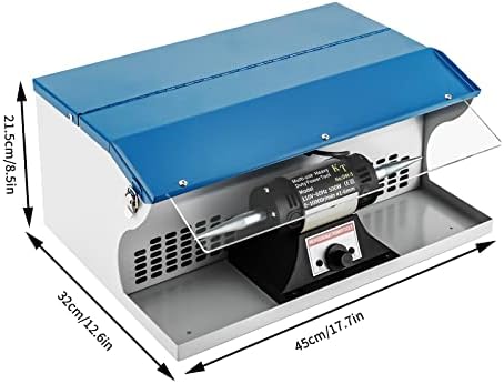 Xuthusman 200W Table Top Polishing Buffing Machine Jewelry Polisher Dust Collector w/Light 200W