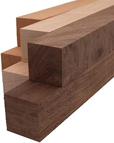 Barrington Hardwoods Maple, Walnut, and Cherry Turning Blank Variety Pack 2" x 2" (6pcs) (2" x 2" x 18")