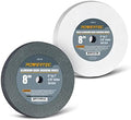 POWERTEC Bench Grinder Wheel 8 Inch 36 & 100 Grit, White Aluminum Oxide Grinding Wheel for Bench and Pedestal Grinder, 1" Thick 5/8" Arbor, Sharpening & Shaping Drill Bits, Blade, Chisel, 2PK (15527)