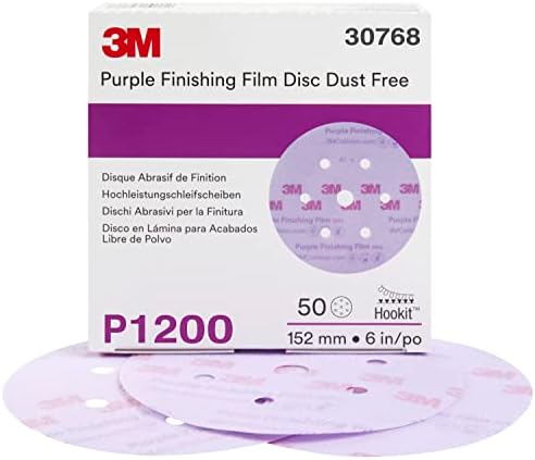 3M Hookit Purple Finishing Film Abrasive Disc, 260L, 30768, 6 in, P1200