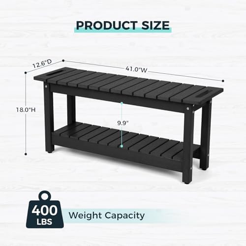 41" Shower Bench, Waterproof HIPS Shower Stool for Shaving Legs