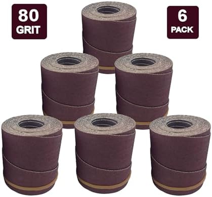 Pre-Cut Sandpaper Rolls | 80 Grit | 6 Pack | for Supermax 19-38 Drum Sander by Monarch Industrial