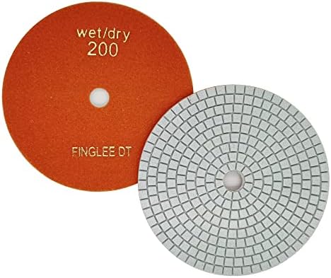 1Pc 7 inch Diamond Polishing Pad Wet/Dry Tile Polishing Pad for Grinder,for Concrete Marble Quartz Stone Countertop Granite Polishing. (Grit 200)