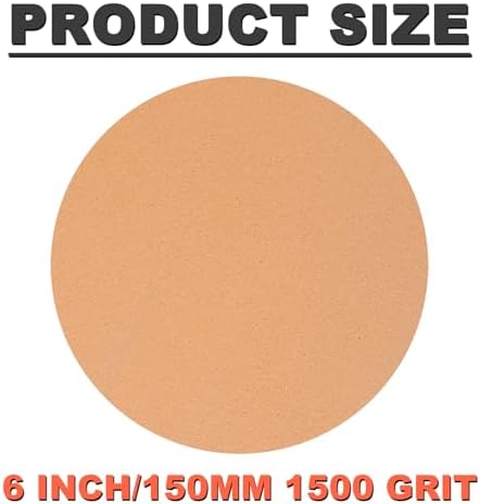 6 Inch Foam Hook & Loop Sanding Discs: 15Pcs 1500 Grit