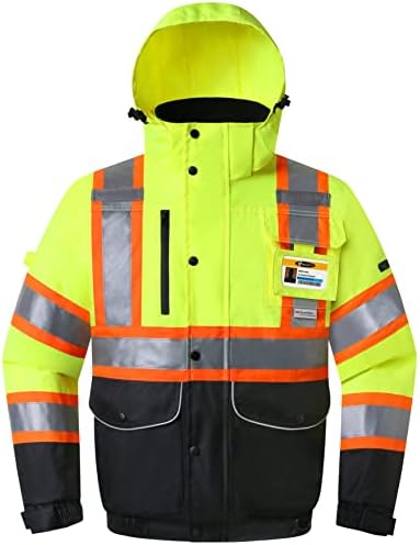 JKSafety Safety Jakcet for Men Women 3M Reflective Tape JK118 YBlack 3XL