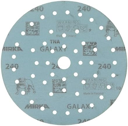 Mirka Galaxy Multifit 6 Inch Ceramic Discs, 240 Grit, Hook & Loop, 50 Pack