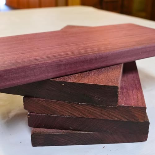 Purpleheart Wood Ends & Cutoffs Box – 10 –12 Pieces Tropical Hardwood S4S Scrap Lumber