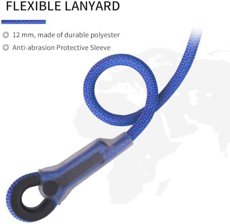 1/2" X 8 FT Flip Line Kit,Arborist Positioning Lanyard Kit with Triple Lock Carabiner Adjustable Positioning Rope for Fall Protection, Arborist, Tree Climbers, Fall Protection