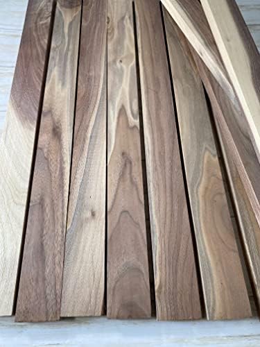 10 Pack of 3/4 x 2 x 16 Inch Sappy Walnut Lumber Boards for Making Cutting Boards, and other Crafts