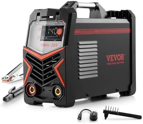 VEVOR MMA Welder, 205A 2-in-1 MMA Lift TIG Stick Welding Machine, 110/220V Dual Voltage IGBT Inverter Welder Machine with Digital Display, Hot Start Arc Force Anti-Stick (Lift Torch Not Included)