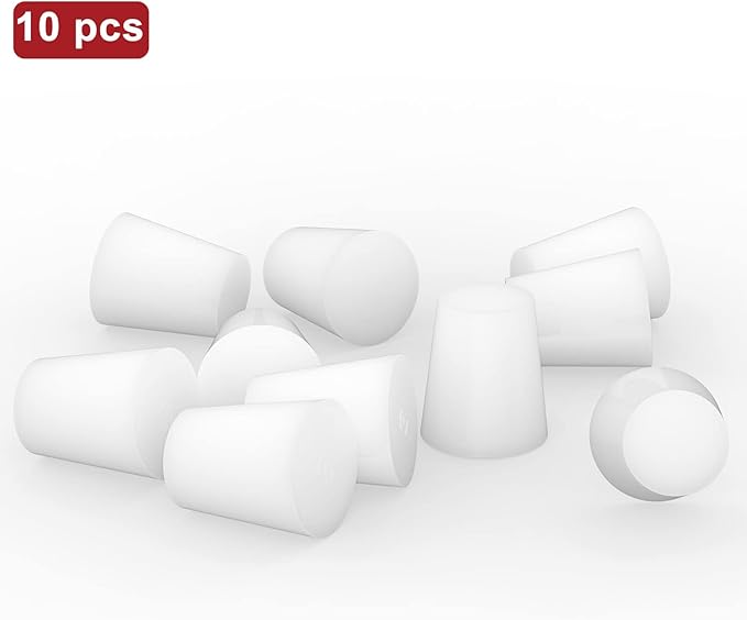stonylab Silicon Rubber Stopper, White Tapered Lab Seal Silicon Stoppers Rubber Plugs (10-Pack, 3#)