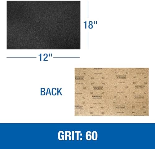 Mercer Industries 418060 Silicon Carbide 12" x 18" Floor Sanding Sheets, 60 Grit (20 pack)