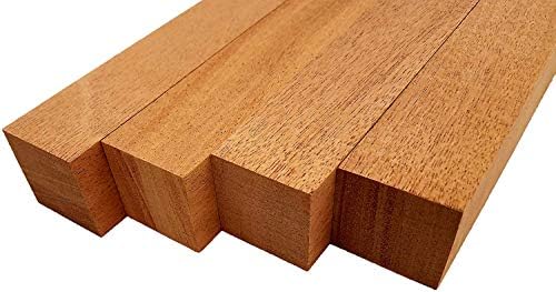 Mahogany Turning Blank Squares - 1.5" x 1.5" (4 Pcs) (1.5" x 1.5" x 8")