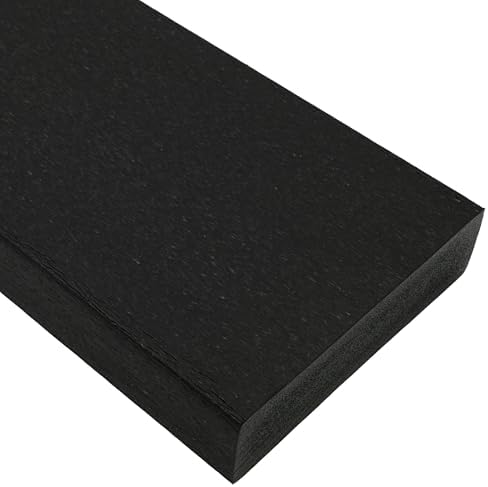 BuyPlastic Tangent Poly Lumber - Black, 2x6 (1.5" x 5.5"), 36" Length - HDPE Plastic Board for Outdoor Furniture and More