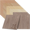 GSCIT Club 15 PCS Wood Veneer, 12 inch x 12 inch Birch, Oak, Maple, Walnut and Red Oak Wood Edge Banding Pre-glued Flexible, Veneer Tape Banding