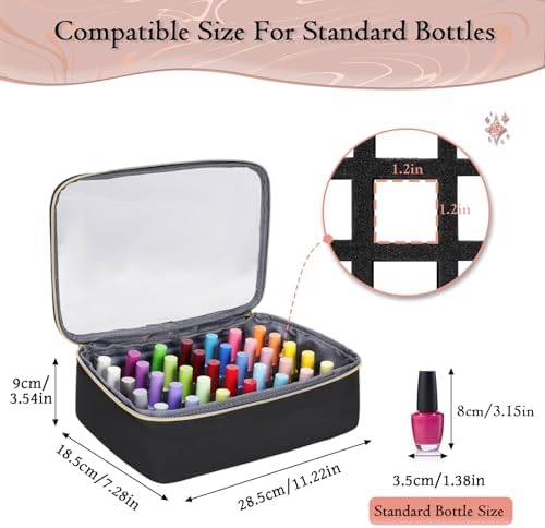 YOREPEK Large Nail Polish Organizer Case Holds 70 Bottles (15ml/0.5 fl.oz)