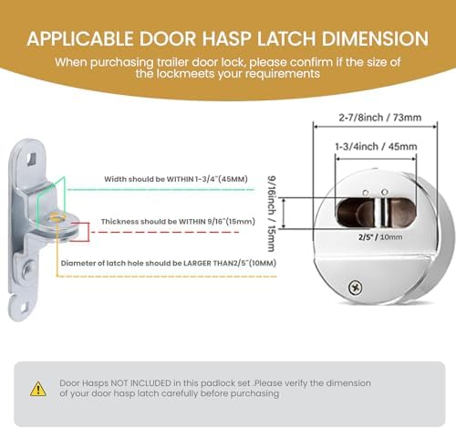 4 Pack Hidden Shackle Padlock Keyed Alike Heavy Duty Trailer Puck Silver