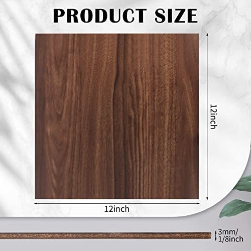 24 Pcs Walnut Unfinished Wood Craft, 3MM 1/8" x 12" x 12" Walnut Unfinished Plywood for Laser Cutting & Engraving, CNC Cutting, School DIY Projects 24 Pcs