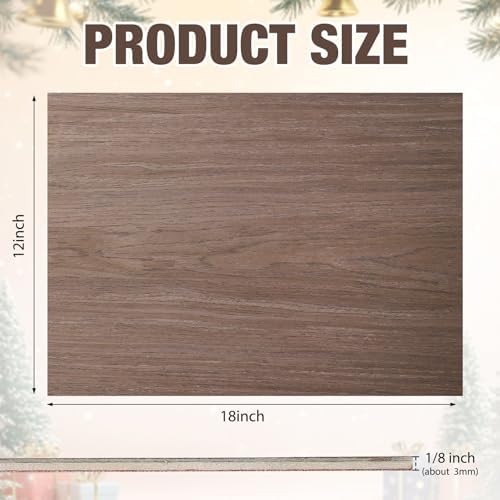 12 Pcs Walnut Color Wood Plywood Board for Laser Cutting, 18 x 12 Inch