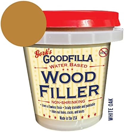 Goodfilla White Oak, 8 oz, Wood and Grain Filler, Stainable, Tintable, Sandable, Zero Waste, Non-Toxic, USA Made