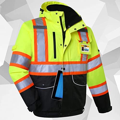 JKSafety Safety Jakcet for Men Women 3M Reflective Tape JK118 YBlack XXL