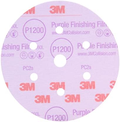 3M Hookit Purple Finishing Film Abrasive Disc, 260L, 30768, 6 in, P1200