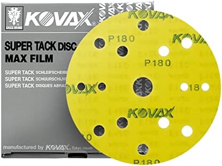 MaxFilm Ultra Premium 6 inch Sanding Discs, P180, 15 Holes, Hook & Loop, 523-0180, 50 discs