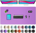 Aothia Faux Leather Desk Mat – Large Mouse Pad, Non-Slip PU Leather Blotter, Waterproof Writing Surface for Office and Home (Iris Violet, 47.2" x 23.6")