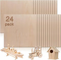 24 Pcs Baltic Birch Plywood,12 x 12 x 1/8 Inch - 3mm Thick Birch Unfinished Wood for Crafts Laser Cutting & Engraving, School DIY Projects, Painting, Fretwork, CNC Cutting, and Wood Burning